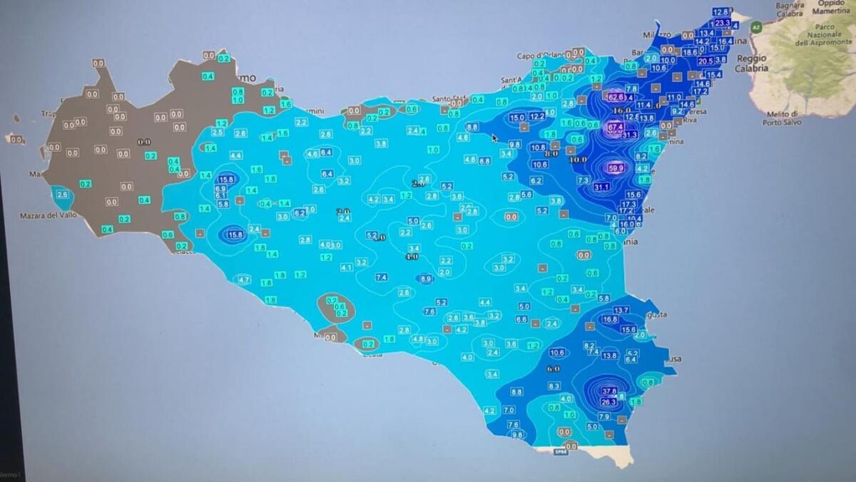 AVVISO URGENTE DELLA PROTEZIONE CIVILE SICILIA. METEO A CARATTERE ALLUVIONE ZONA EST DELLA SICILIA. - 