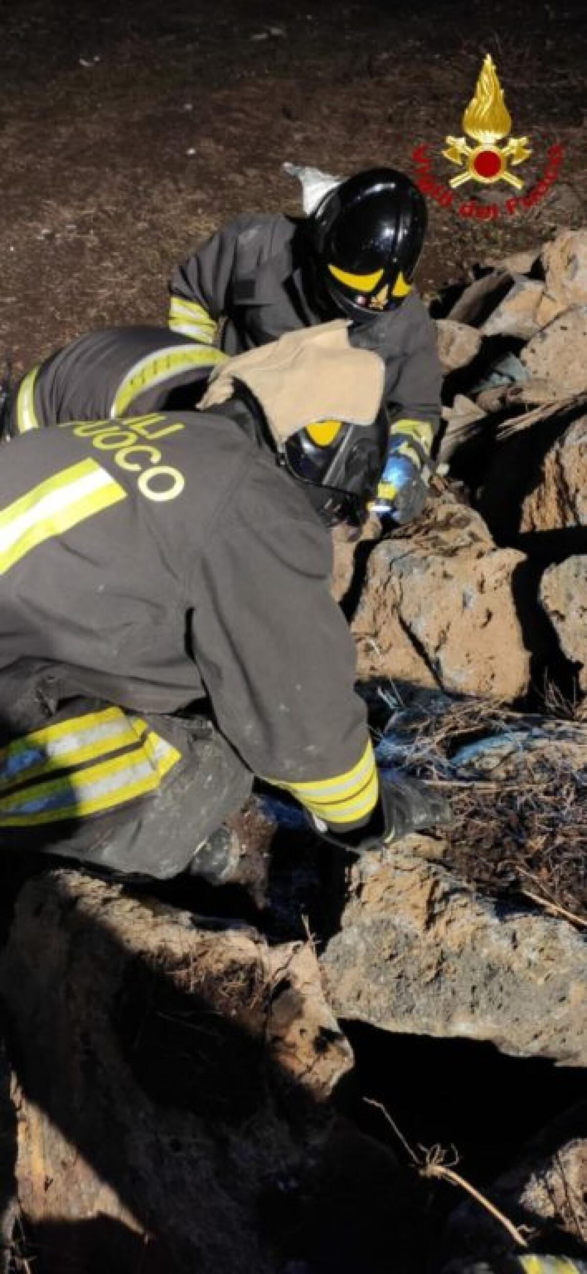 VALVERDE, GATTINO INCASTRATO TRA PIETRE: SALVATO DAI VIGILI DEL FUOCO - 