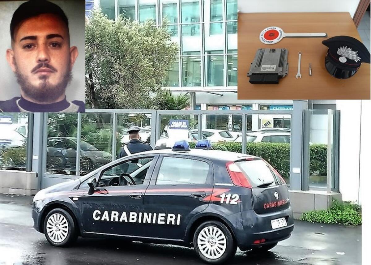 RUBA UNA 500 DAL PARCHEGGIO DI UN NEGOZIO A MISTERBIANCO  MA VIENE BECCATO DAI CARABINIERI - 