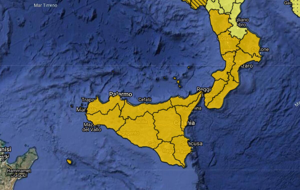 METEO: ALLERTA ARANCIONE SU TUTTA LA SICILIA DOMANI - 