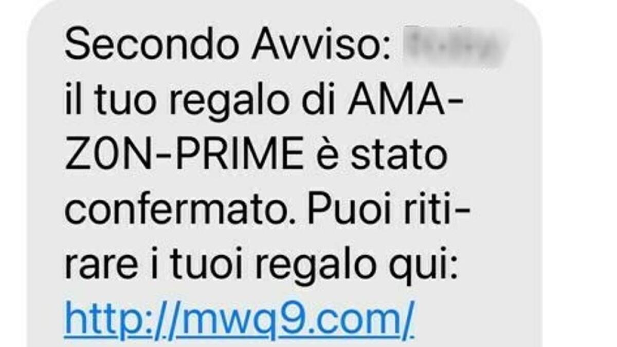 "Il tuo regalo Amazon Prime è stato confermato", occhio al messaggio truffa - 