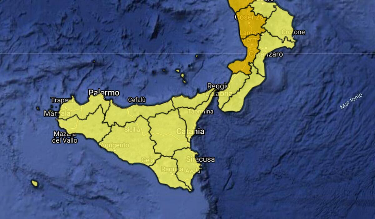 MALTEMPO ANCHE MERCOLEDÌ 9: ALLERTA GIALLA PER LA SICILIA - 