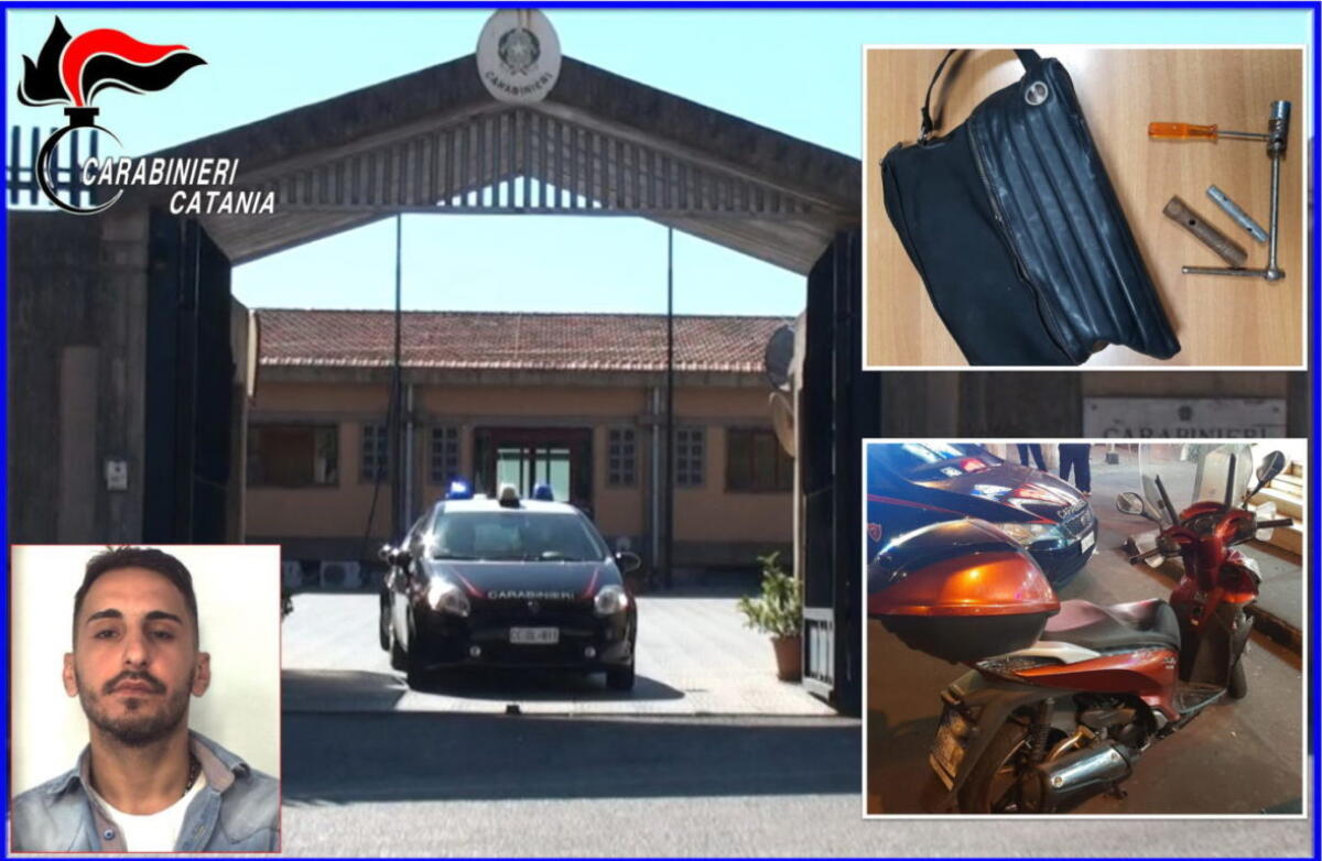 GRAVINA DI CATANIA. TENTA DI RUBARE UNO SCOOTER SPINGENDOLO: ARRESTATO. - 