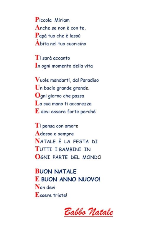 BIMBA MANDA LETTERA A BABBO NATALE: "RIVORREI PAPÀ".