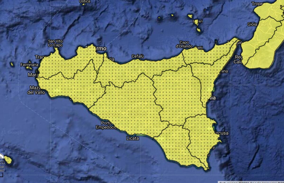 MALTEMPO: ALLERTA GIALLA DOMANI IN SICILIA - 
