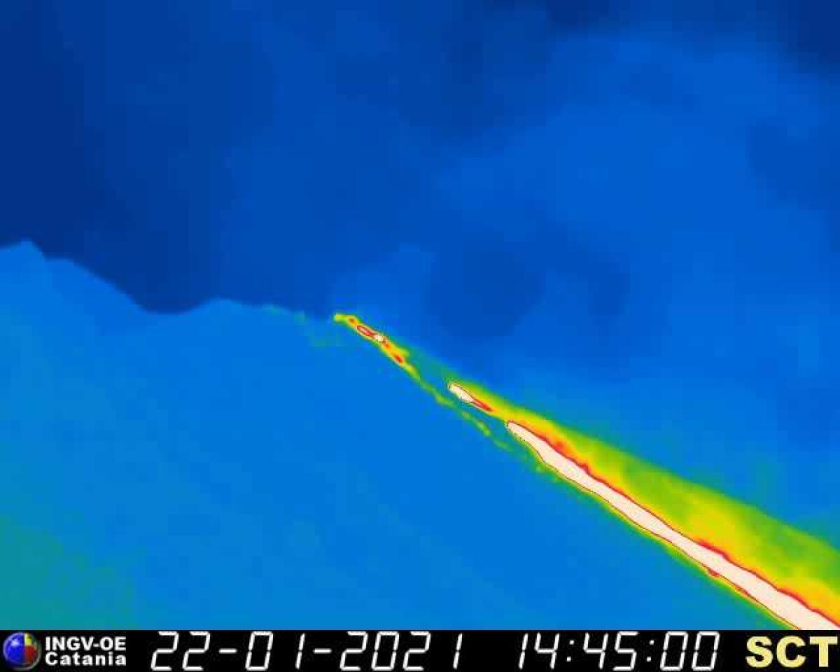 FUORIUSCITA DI LAVA DALLO STROMBOLI, CON MASSI INCANDESCENTI CHE RAGGIUNGONO IL MARE - 