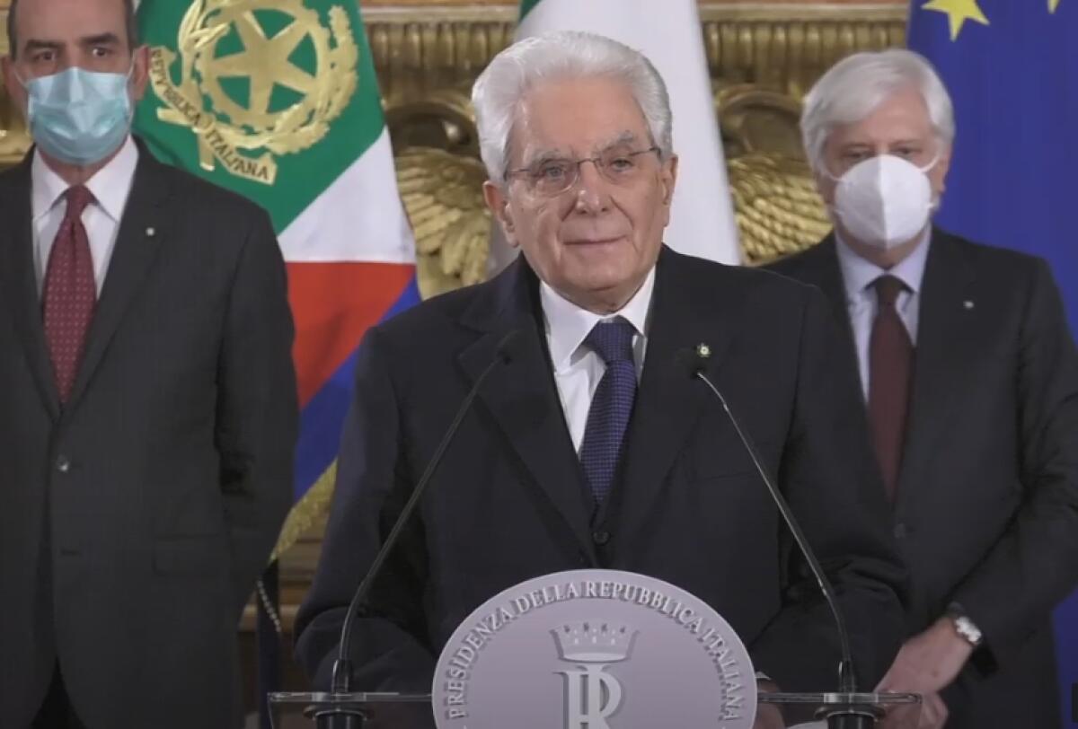 CRISI DI GOVERNO. PRESIDENTE MATTARELLA: APPELLO ALLE FORZE POLITICHE PER DARE LA FIDUCIA AD UN GOVERNO ISTITUZIONALE - 