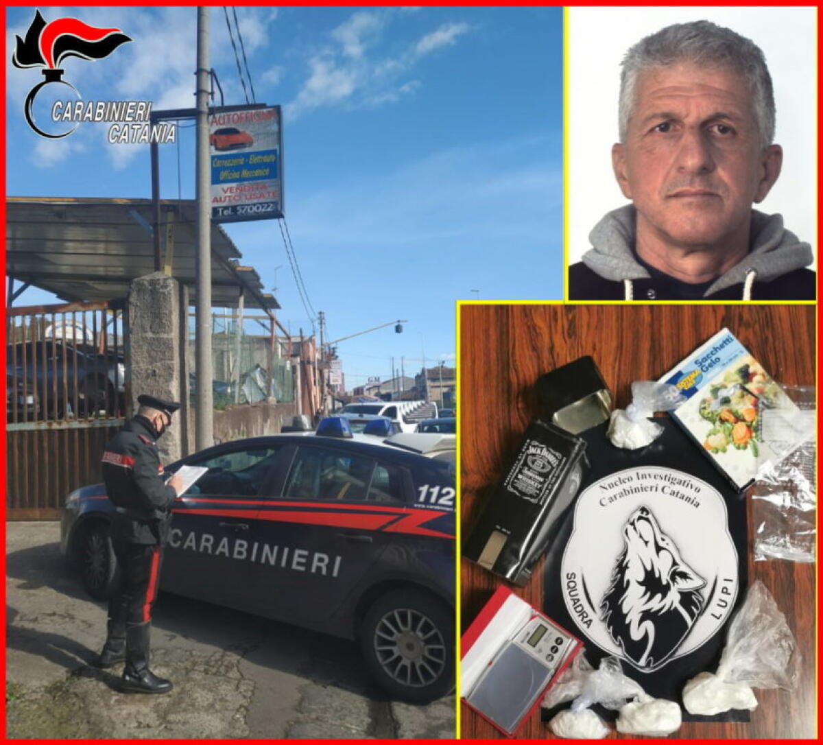 CATANIA. COCAINA NASCOSTA NELL’OFFICINA ABUSIVA DI “TURI MILLIMACHINI”: UN ARRESTO DEI “LUPI” IN VIA ZIA LISA - 