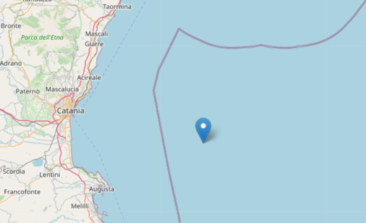TERREMOTO MAGNITUDO 3.7 AL LARGO DI CATANIA - 
