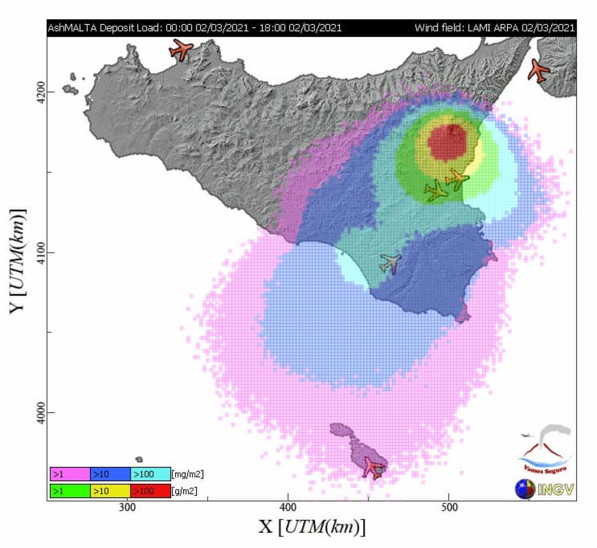 NUOVO PAROSSISMO IN ATTO SULL'ETNA. PROBABILI RICADUTE DI SABBIA VULCANICA A SUD/SUDOVEST NELLE ZONE DI PATERNO', BELPASSO E RAGALNA - 