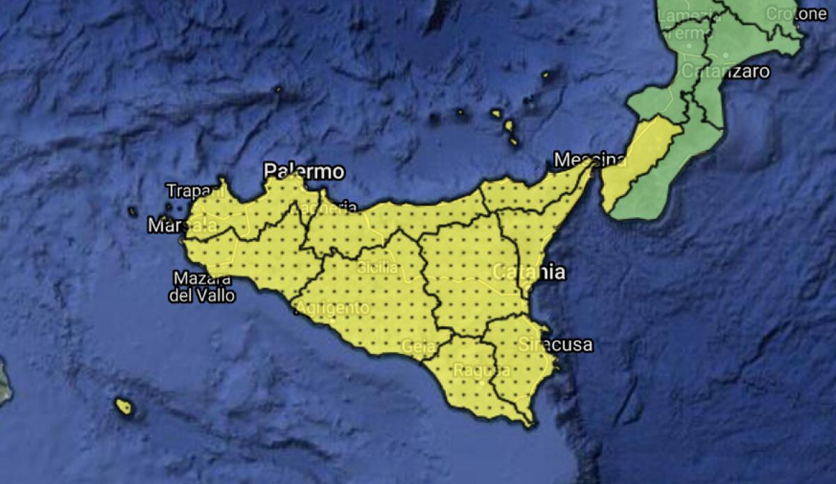 METEO. DIRAMATA ALLERTA GIALLA DALLA PROTEZIONE CIVILE PER LA GIORNATA DI DOMANI - 