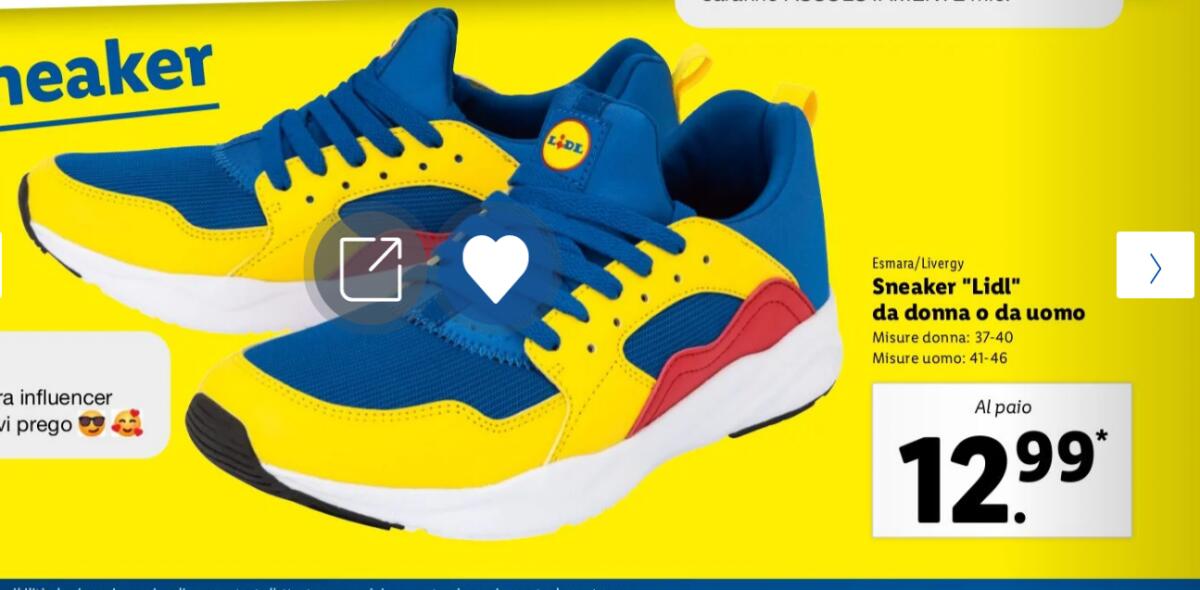 TORNANO IN VENDITA DA DOMANI SCARPE DELLA LIDL IN EDIZIONE LIMITATA: ECCO IL PREZZO E TUTTI I DETTAGLI - 
