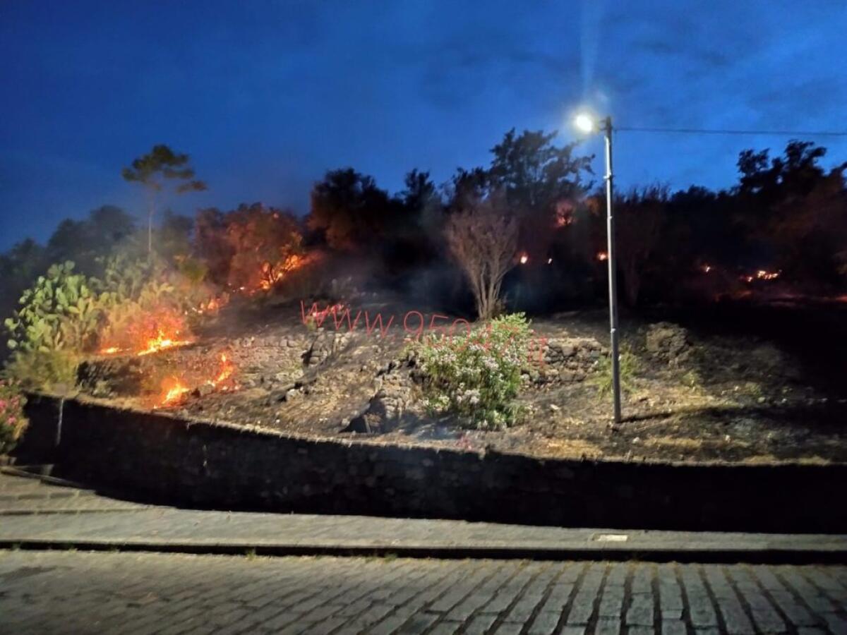 PATERNO' : VASTO INCENDIO DI STERPAGLIE IN CORSO ALLA COLLINA STORICA - 