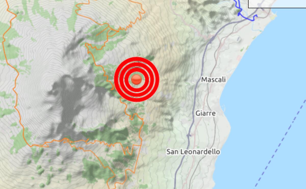 DOPPIA SCOSSA DI TERREMOTO DI MAGNITUDO 3.1 POCHI MINUTI FA CON EPICENTRO SANT'ALFIO - 