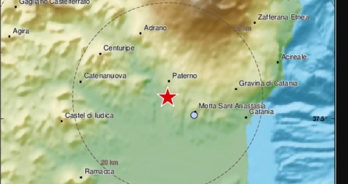 TERREMOTO DI MAGNITUDO 2.9  CON EPICENTRO PATERNO' ALLE ORE 14.11 - 