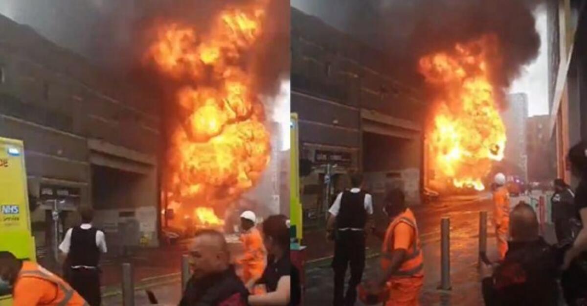 UNA POTENTE ESPLOSIONE SEGUITA DA UN INCENDIO SI E' VERIFICATA POCHI MINUTI FA A LONDRA - 