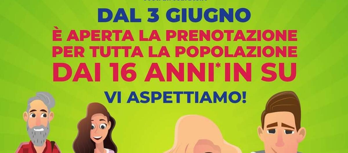 VACCINO COVID, AL VIA DA DOMANI,  3 GIUGNO,  LE PRENOTAZIONI PER GLI OVER 16 IN SICILIA - 