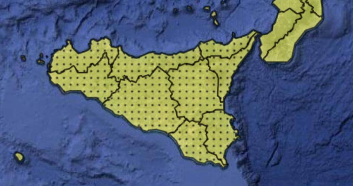 PROTEZIONE CIVILE: OGGI ALLERTA GIALLA PER LA SICILIA - 
