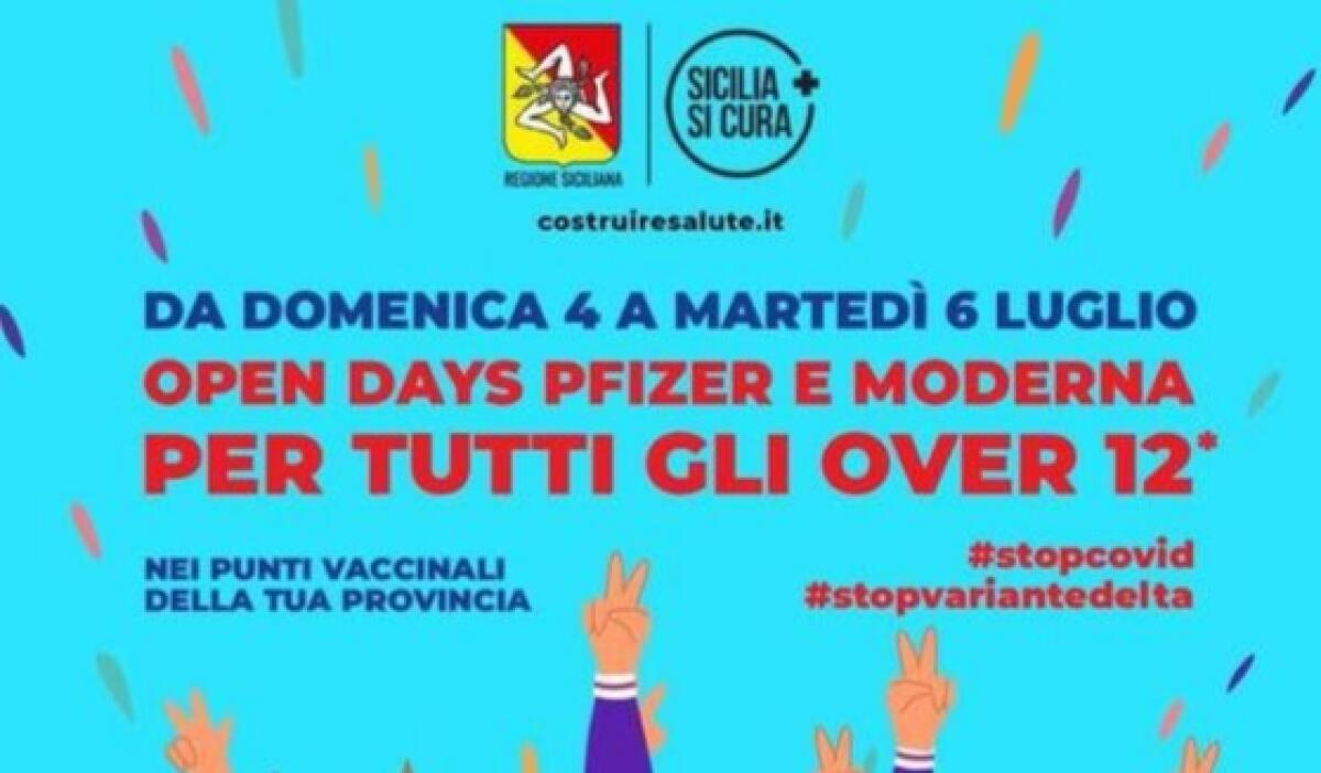 VACCINI IN SICILIA, DA DOMANI FINO AL 6 LUGLIO NUOVO "OPEN DAY" DAI 12 ANNI IN SU - 