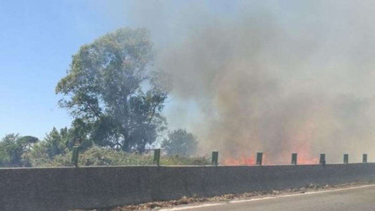 CHIUSA PER INCENDIO LA SS 417 IN TERRITORIO DI BELPASSO - 