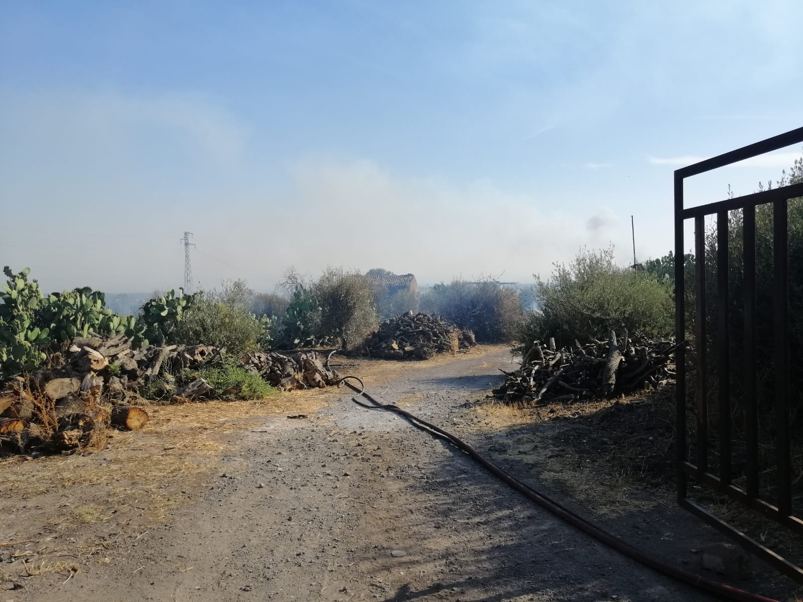 GIORNATA INFERNALE DI INTERVENTI PER I VIGILI DEL FUOCO, ENNESIMO INCENDIO IN CORSO DI STERPAGLIE