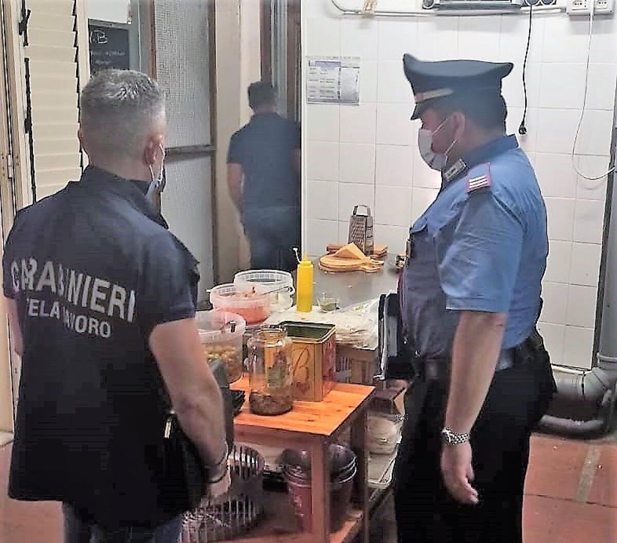 ZAFFERANA,SCOPERTO UN BAR CON 13 LAVORATORI IN NERO SU 13 E CIBO NON TRACCIATO - 