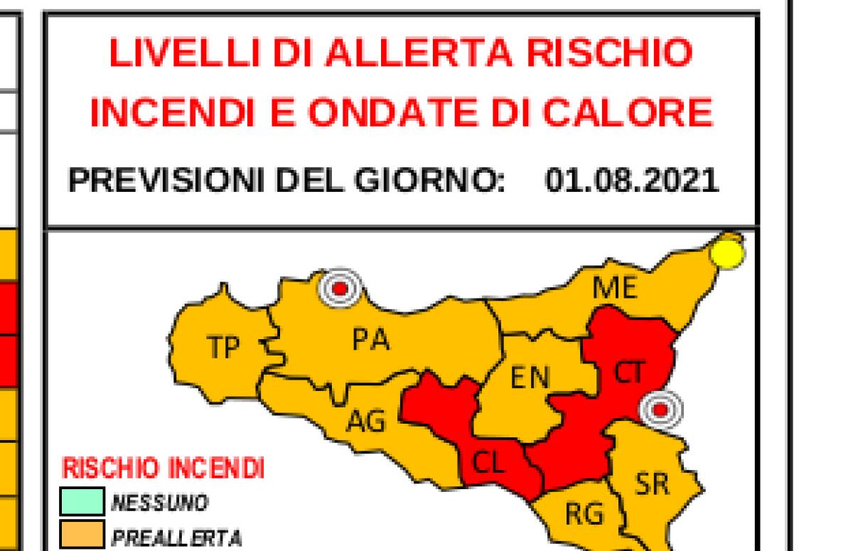 ALLERTA ROSSA OGGI PER RISCHIO INCENDI E ONDATA DI CALORE - 