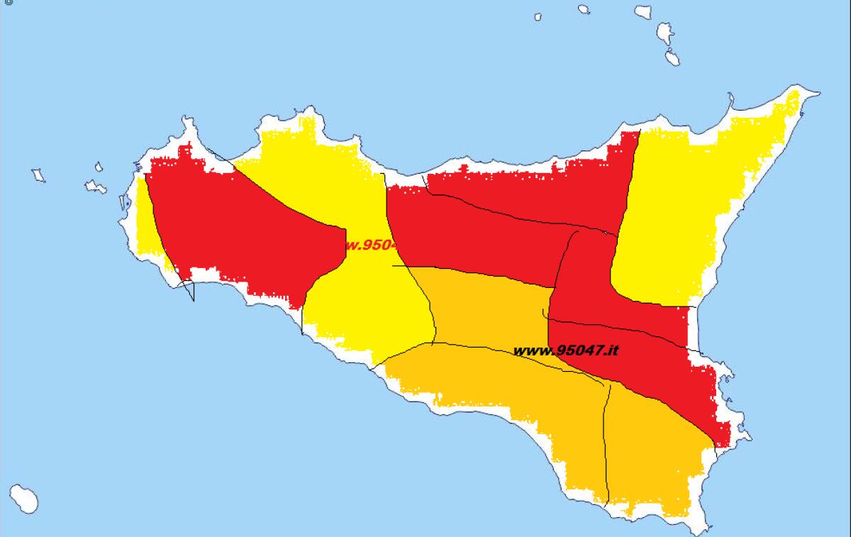 COVID. IN SICILIA DA DOMANI 2 COMUNI IN ZONA ARANCIONE E 53 IN ZONA GIALLA, 15 SONO IN  PROVINCIA DI CATANIA - 