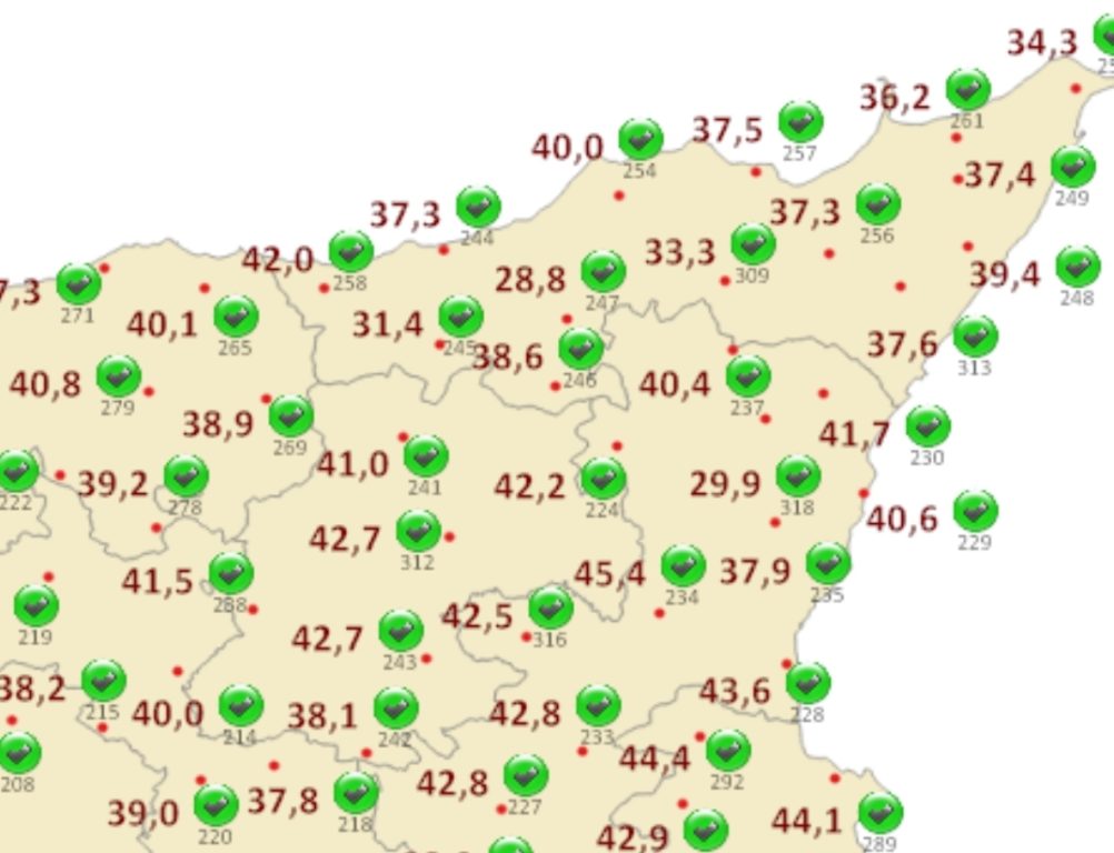 A PATERNÒ ALLE ORE 12.30 REGISTRATI 45,4°, I CONSIGLI DELLA PROTEZIONE CIVILE
