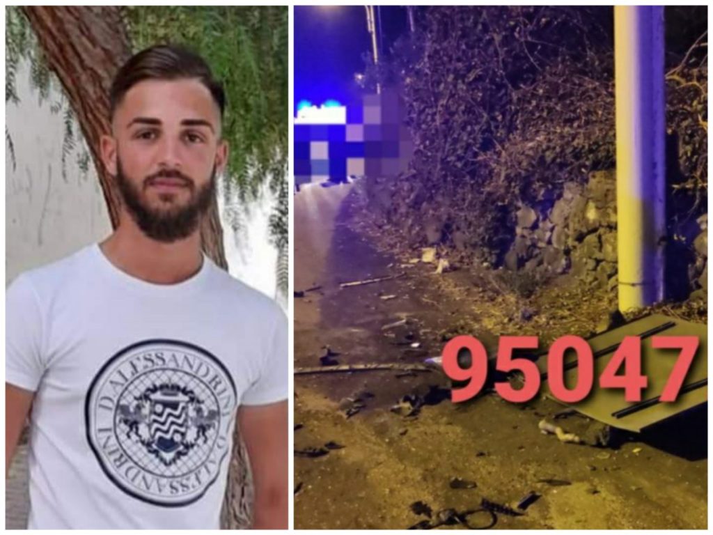 GRAVISSIMO INCIDENTE STRADALE NELLA NOTTE A FIUMEFREDDO: MUORE 20ENNE DI BELPASSO