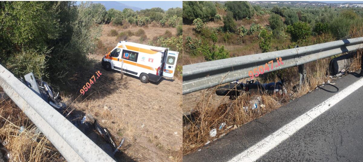 BELPASSO. LA MOTO SI SPEZZA NELL'INCIDENTE. DUE FERITI - 