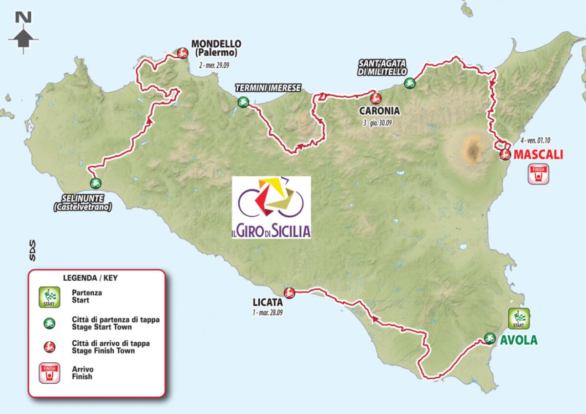 PRESENTATO IL GIRO CICLISTICO DI SICILIA, NON PASSA NEL NOSTRO COMPRENSORIO . AL VIA ANCHE NIBALI, FROOME E VALVERDE - 
