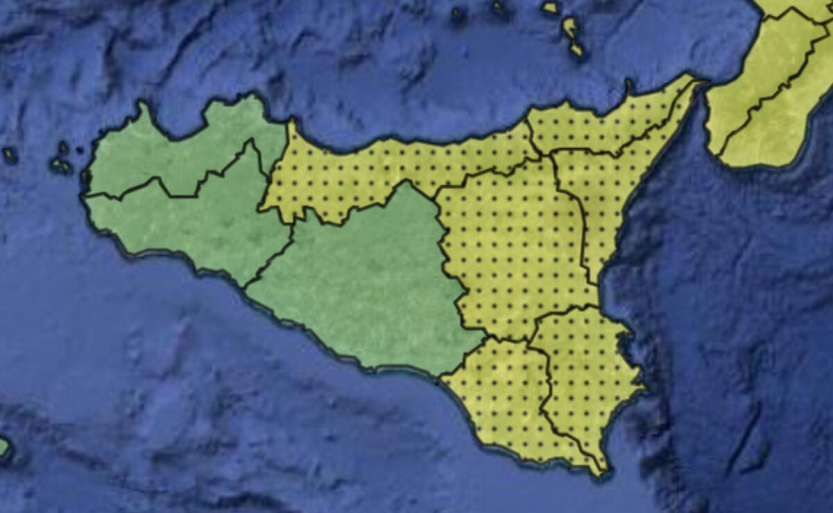 MALTEMPO: LA PROTEZIONE CIVILE LANCIA L’ALLERTA GIALLA SU  SICILIA ORIENTALE PER LA GIORNATA DI DOMANI - 
