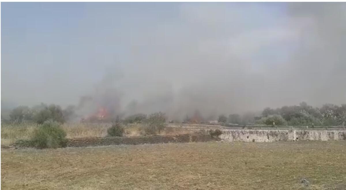 PATERNÒ, INCENDIO IN C.DA TRAPPETAZZO VICINO ALLE ABITAZIONI E CAPANNONI - 