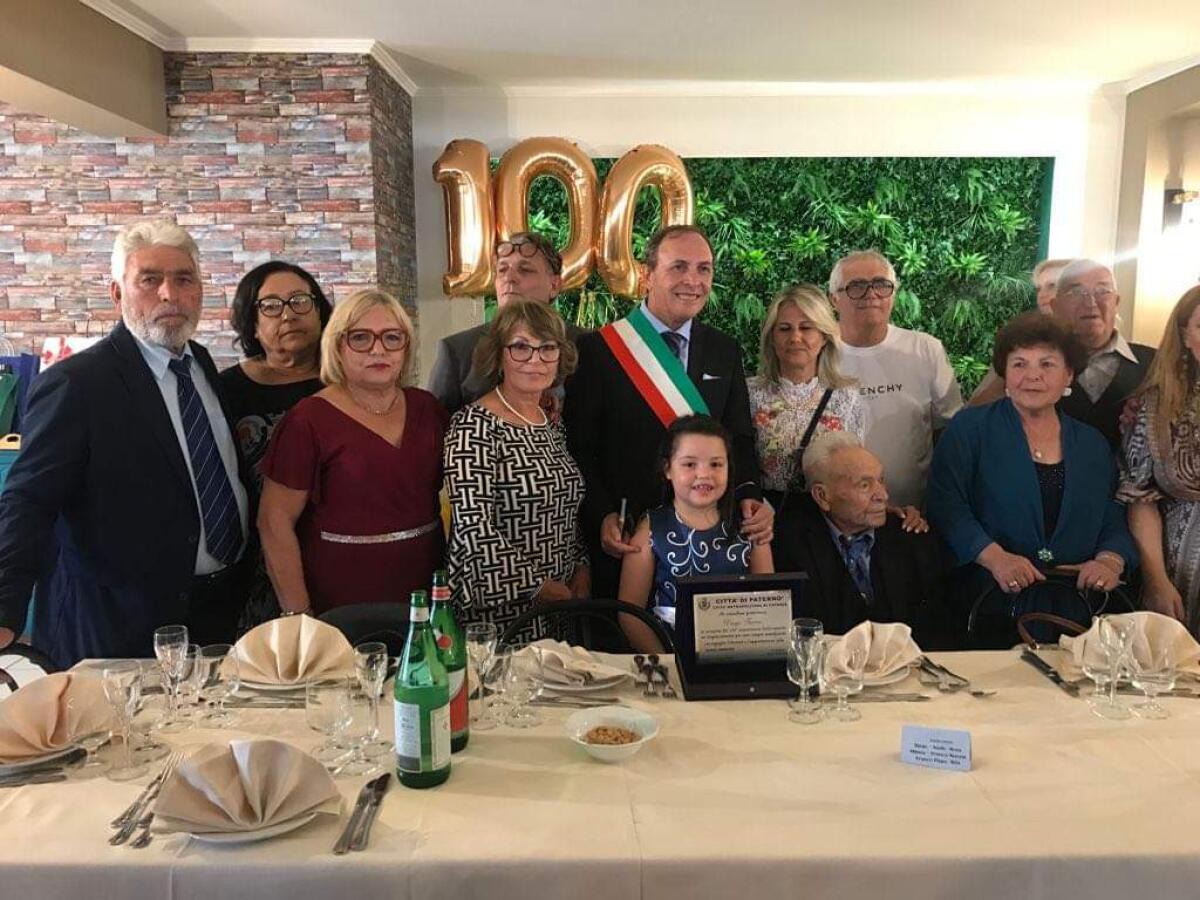PATERNO:  DIEGO TUCCIO FESTEGGIA I SUOI PRIMI 100 ANNI - 