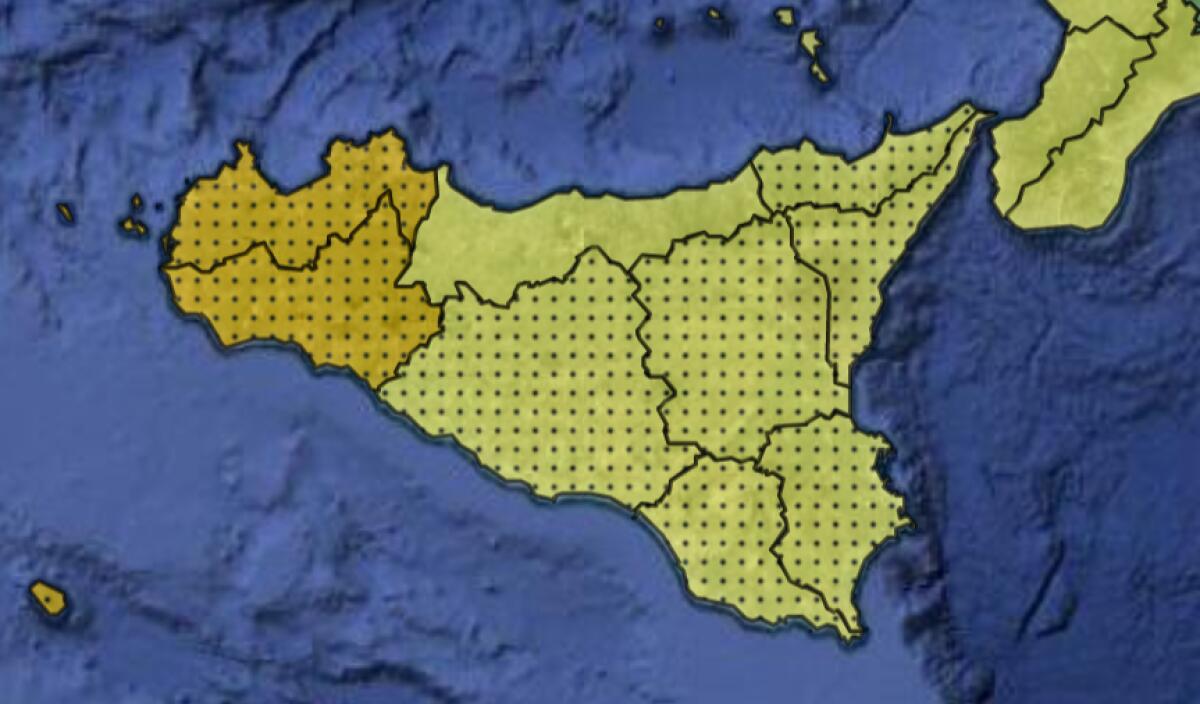 METEO, OGGI ALLERTA ARANCIONE A PALERMO E TRAPANI: GIALLA SUL RESTO DELLA SICILIA - 