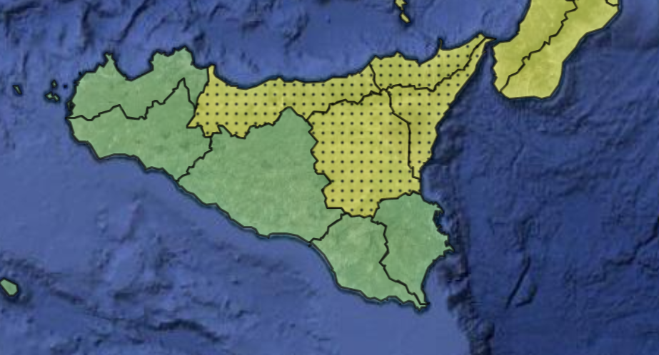 ALLERTA GIALLA DELLA PROTEZIONE CIVILE PER LA GIORNATA DI OGGI NEL CATANESE