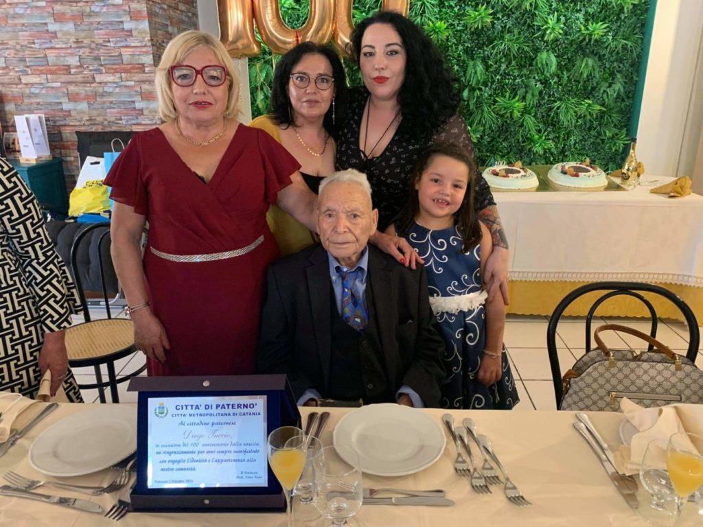 PATERNO:  DIEGO TUCCIO FESTEGGIA I SUOI PRIMI 100 ANNI