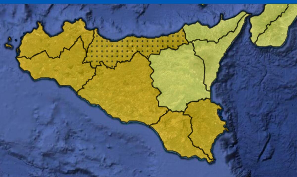 PROTEZIONE CIVILE: METEO SICILIA,  ALLERTA GIALLA A CATANIA E MESSINA, ARANCIONE NEL RESTO DELL'ISOLA - 