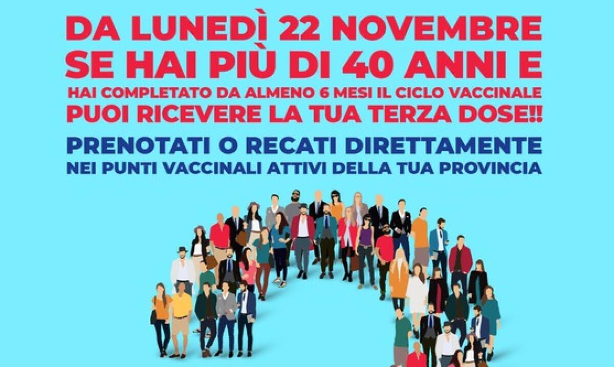 AL VIA DA OGGI IN SICILIA  LE SOMMINISTRAZIONI DELLA TERZA DOSE DI VACCINO ANTI-COVID AL TARGET 40-59 ANNI. - 