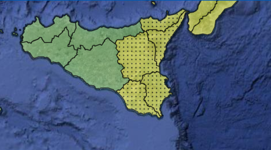 MALTEMPO: BOLLETTINO DELLA  PROTEZIONE CIVILE, DOMANI  SARÀ ALLERTA GIALLA SULLA SICILIA ORIENTALE