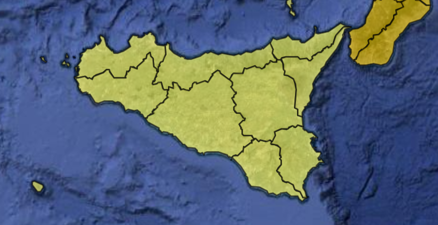 PROTEZIONE CIVILE:  MALTEMPO, DOMANI ALLERTA GIALLA IN TUTTA LA SICILIA