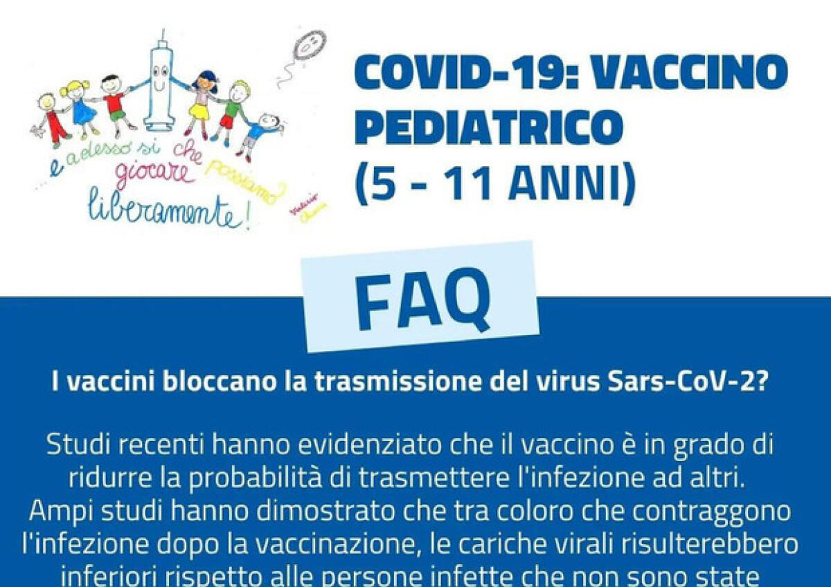 VACCINI COVID-19 NEI BAMBINI TRA 5 E 11 ANNI: LE RISPOSTE ALLE DOMANDE PIÙ FREQUENTI DALL'OSPEDALE PEDIATRICO BAMBINO GESÙ - 