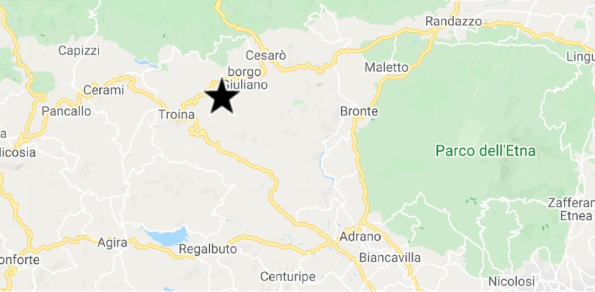 TERREMOTO DI MAGNITUDO 3.5 POCHI MINUTI FA CON  EPICENTRO A TROINA - 