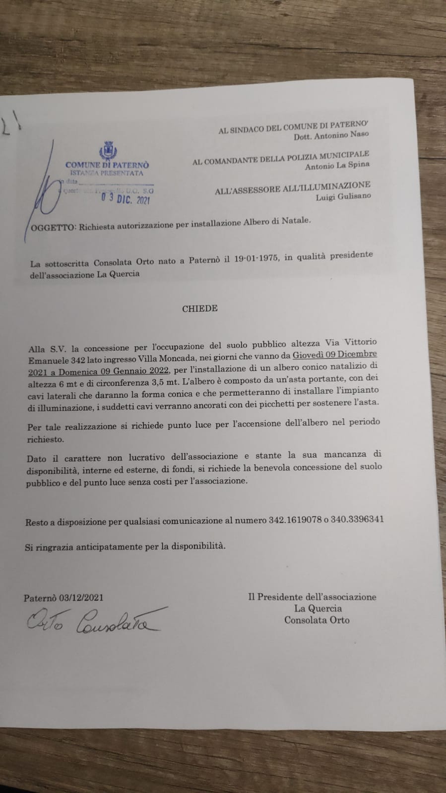 NATALE A PATERNO', SI PREDICA BENE, MA SI RAZZOLA MALE! COMUNICATO ASSOCIAZIONE LA QUERCIA