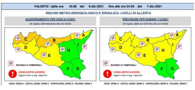 MALTEMPO, ANCORA PIOGGIA E VENTO: ALLERTA METEO GIALLA PER LA GIORNATA DI DOMANI