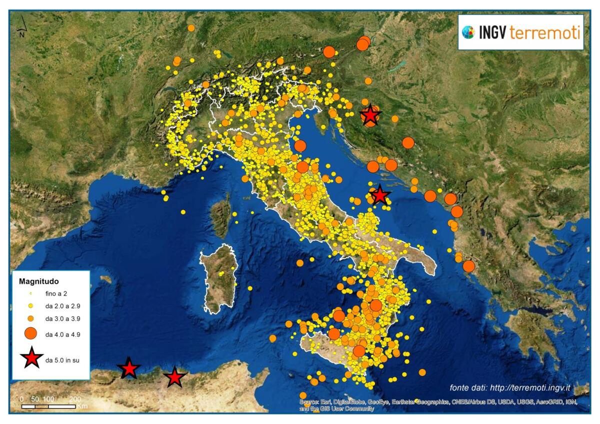 TERREMOTI: NEL 2021 UNA SCOSSA OGNI MEZZ'ORA, IL   PIÙ FORTE È AVVENUTO IN SICILIA, PRESSO MOTTA SANT’ANASTASIA - 