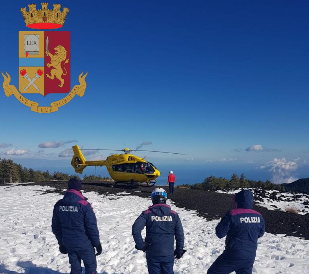 LA POLIZIA DI STATO SULLE NEVI DELL’ETNA LA QUESTURA DI CATANIA VIGILA E SOCCORRE SULLE PISTE DA SCI - 
