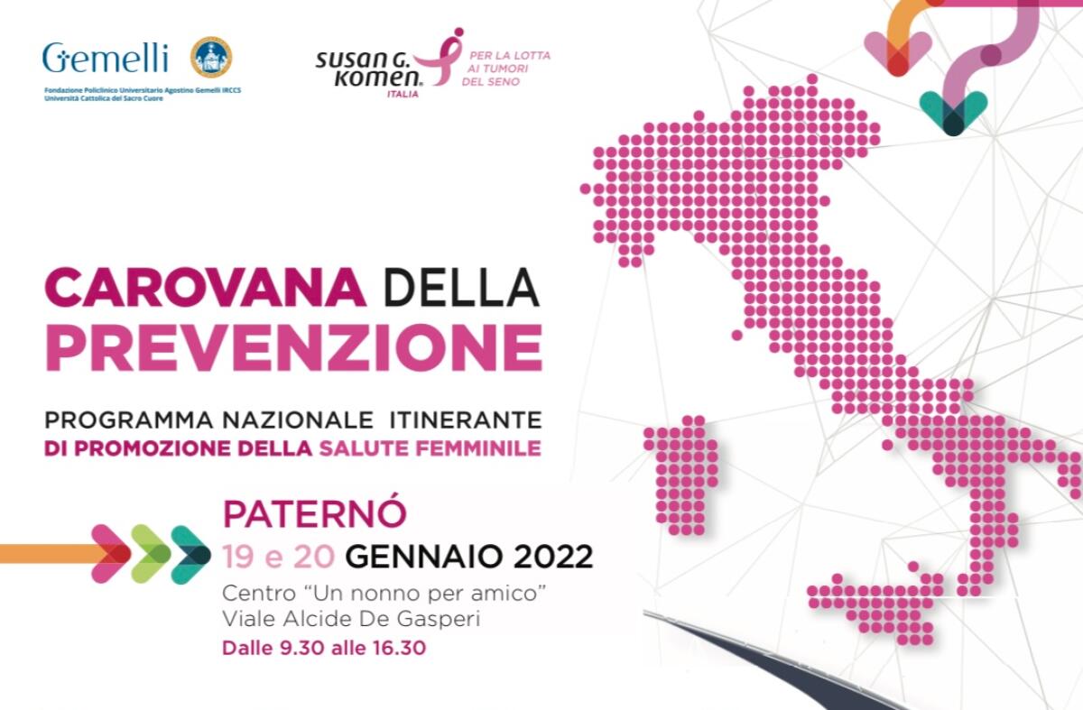 A PATERNÒ LA “CAROVANA DELLA PREVENZIONE” IL 19 E 20 GENNAIO . TUTTE LE INFO - 