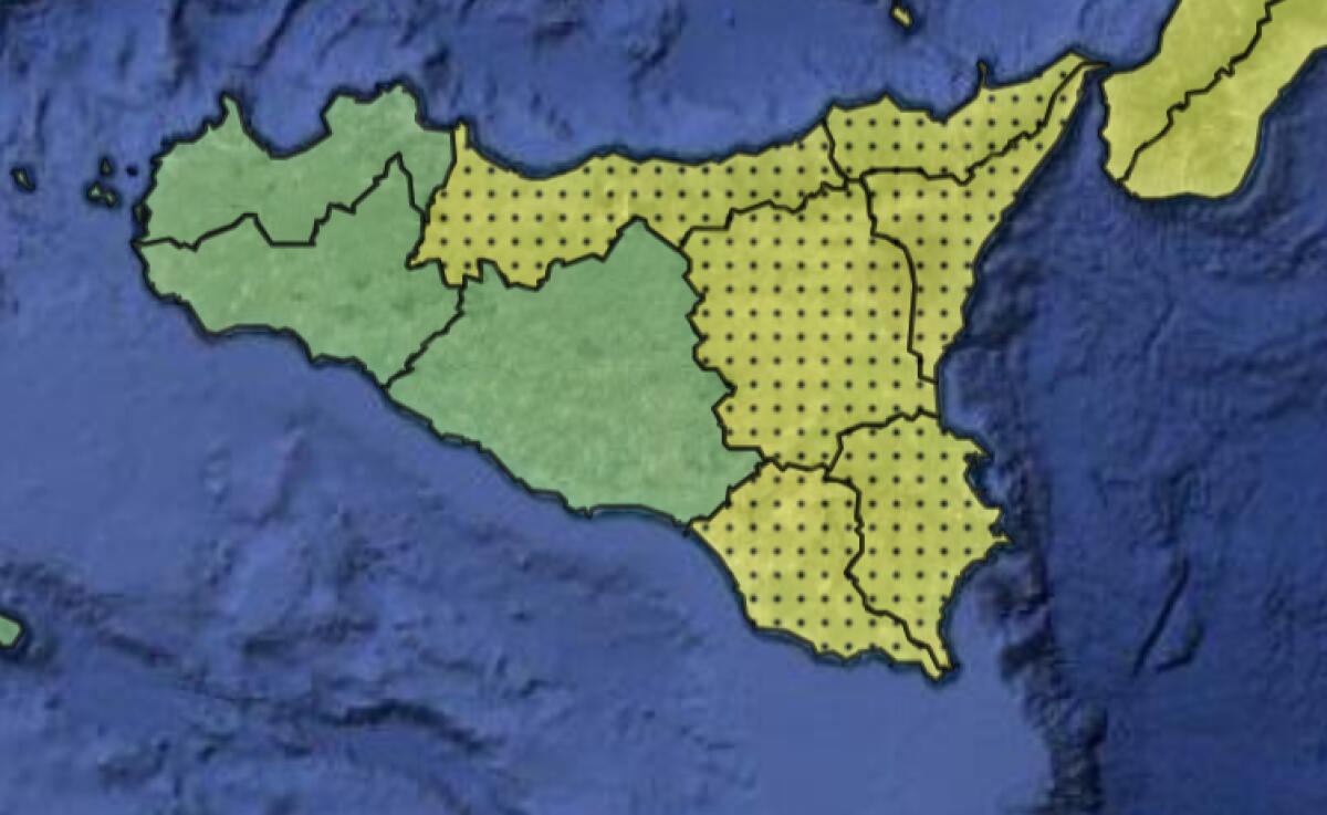 ARRIVA LA PIOGGIA, ALLERTA METEO GIALLA DELLA PROTEZIONE CIVILE PER LA SICILIA CENTRO ORIENTALE - 